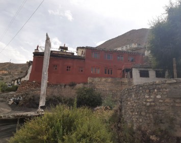 Bonpo monastery in Lubra Village. It is the only village in Upper Mustang where people practice Bonpo(Pre-Tibetan Buddhism) religion