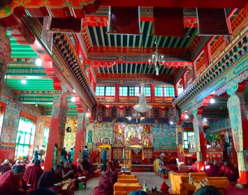 Inside Thupten Choling Monastery