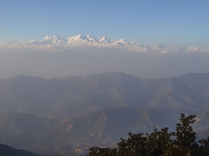 View of Ganesh Himal ranges seen from the top of Chandragiri hill