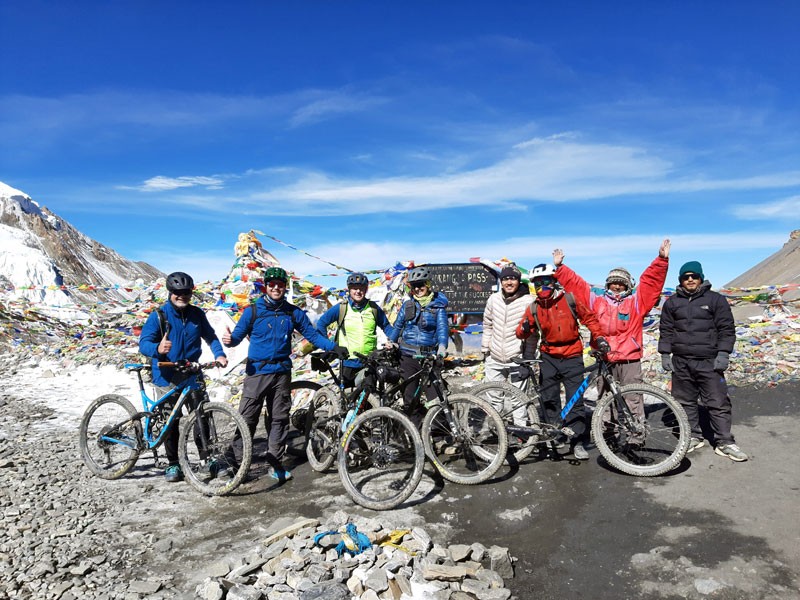 At the top of Thorong Pass (5416m)